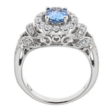 Ceylon Sapphire & Diamond 14K White Gold Ring