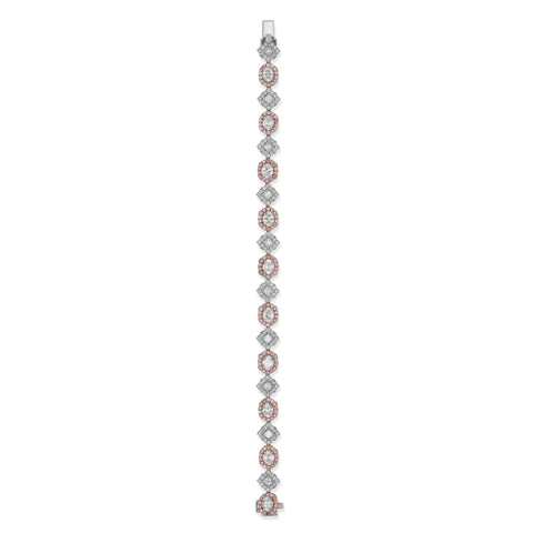 Natalie K Pink & White Diamond Bracelet in Platinum & 18K Rose Gold