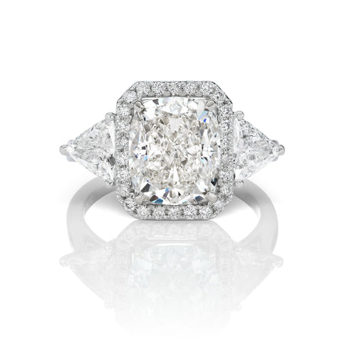 Cushion Cut Diamond Ring in 18K White Gold