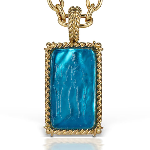 Paraiba Blue Pendant in 18K Yellow Gold