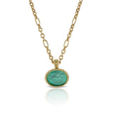 Sea Green Pendant in 18K Yellow Gold
