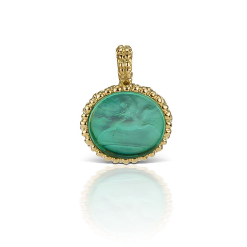 Sea Green Pendant in 18K Yellow Gold
