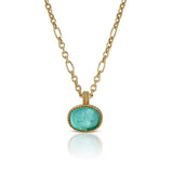 Light Blue Pendant in 18K Yellow Gold