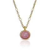 Pink Pendant in 18K Yellow Gold