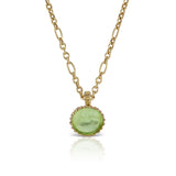 Pastel Green Pendant in 18K Yellow Gold