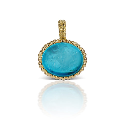 Paraiba Blue Pendant in 18K Yellow Gold
