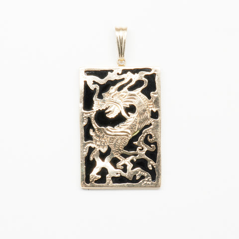 14K Yellow Gold Dragon Pendant