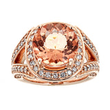 Morganite & Diamond Ring in 14K Rose Gold