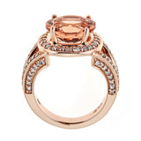 Morganite & Diamond Ring in 14K Rose Gold