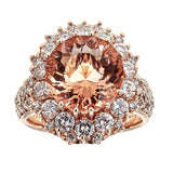 Morganite & Diamond Ring in 14K Rose Gold