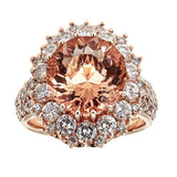 Morganite & Diamond Ring in 14K Rose Gold