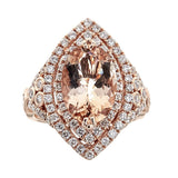 Morganite & Diamond Ring in 14K Rose Gold