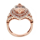 Morganite & Diamond Ring in 14K Rose Gold