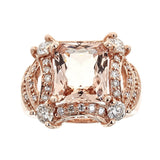 Morganite & Diamond Ring in 14K Rose Gold