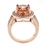 14K Rose Gold Morganite and Diamonds Ring