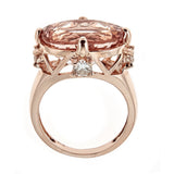 Morganite & Diamond Ring in 14K Rose Gold