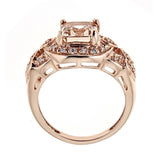 Morganite & Diamond Ring in 14K Rose Gold