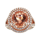 Morganite & Diamond Ring in 14K Rose Gold