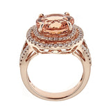 Morganite & Diamond Ring in 14K Rose Gold