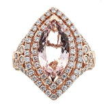 Morganite & Diamond Ring in 14K Rose Gold