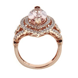Morganite & Diamond Ring in 14K Rose Gold