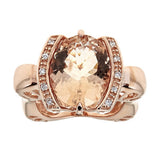 Morganite & Diamond Ring in 14K Rose Gold