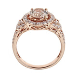 Morganite & Diamond Ring in 14K Rose Gold