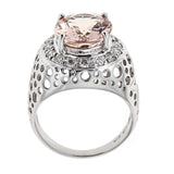 Morganite & Diamond Ring in 14K White Gold