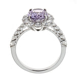 Pink Tanzanite & Diamond Ring in 18K White Gold