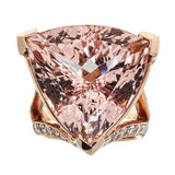 Morganite & Diamond Ring in 18K Rose Gold