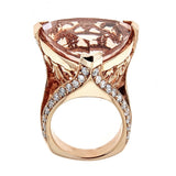 Morganite & Diamond Ring in 18K Rose Gold