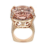 Morganite & Diamond Ring in 18K Rose Gold