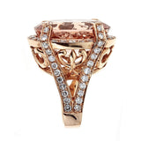 Morganite & Diamond Ring in 18K Rose Gold