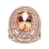 Morganite & Diamond Ring in 14K Rose Gold