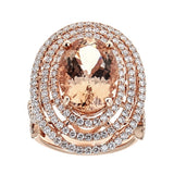 Morganite & Diamond Ring in 14K Rose Gold