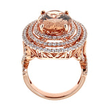 Morganite & Diamond Ring in 14K Rose Gold