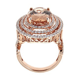 Morganite & Diamond Ring in 14K Rose Gold