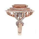 Morganite & Diamond Ring in 14K Rose Gold