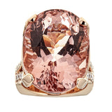 Morganite & Diamond Ring in 18K Rose Gold