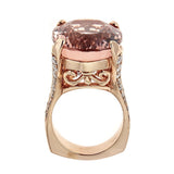 Morganite & Diamond Ring in 18K Rose Gold