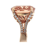 Morganite & Diamond Ring in 18K Rose Gold