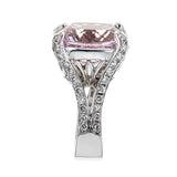 Kunzite & Diamond Ring in 18K White Gold
