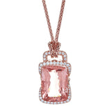 Morganite & Diamond Pendant in 14K Rose Gold