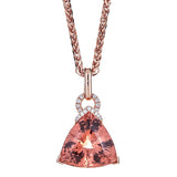 Morganite & Diamond Pendant in 14K Rose Gold