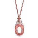 Morganite & Diamond Pendant in 14K Rose Gold