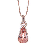 Morganite & Diamond Pendant in 14K Rose Gold