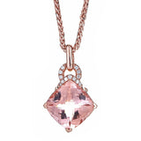 Morganite & Diamond Pendant in 14K Rose Gold