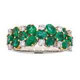 Emerald & Diamond Ring in 18K White Gold