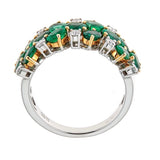 Emerald & Diamond Ring in 18K White Gold