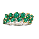 Emerald & Diamond Ring in 18K White Gold